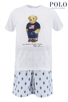 Polo Ralph Lauren Boys Blue Bear Graphic Pyjama Set (528233) | 410 zł