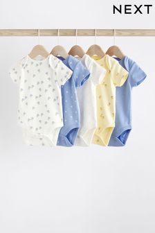 Blue Baby Short Sleeve Bodysuits 5 Pack (528314) | SGD 28 - SGD 32
