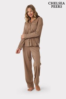 Chelsea Peers Brown Organic Cotton Button Up Pyjama Set (528466) | €69
