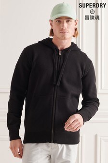 Superdry Essential Kapuzensweatshirt aus Baumwolle mit Reißverschluss, Schwarz (528594) | 81 €