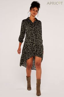 Apricot Green Cheetah Oversized Shirt Dress (528802) | SGD 58