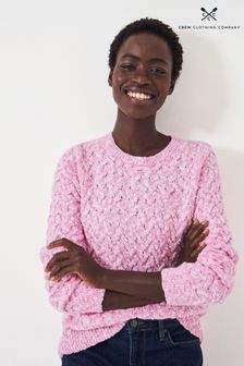 Pink - Crew Clothing Twist Yarn Cable Crew Neck Jumper (529169) | kr1 080