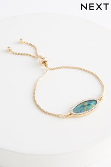 Gold Tone Recycled Metal Abalone Pully Bracelet (529785) | €4