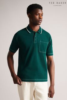 Ted Baker Green Nairn Contrast Stitch Textured Polo Shirt (5298J8) | 114 €