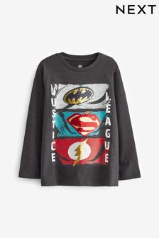 Charcoal Grey Long Sleeve Flippy Sequin License T-Shirt (3-16yrs) (530010) | ₪ 58 - ₪ 78