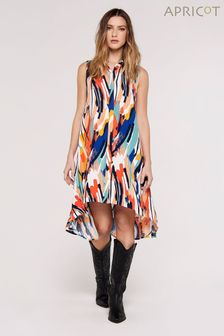 Apricot Blue/Orange High Low Shirt Sleeveless Dress (530132) | NT$1,630