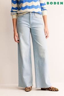 Boden Light Blue High Rise Wide Leg Jeans (530307) | $143