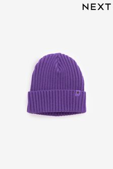 Purple Rib Beanie Hat (1-16yrs) (530390) | OMR1 - OMR2