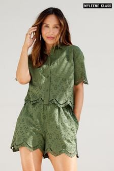 Myleene Klass Khaki Green Broderie Coord Short (530897) | HK$360
