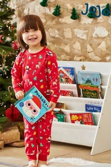 JoJo Maman Bébé Red Kids' Christmas Print Jersey Pyjamas (531165) | €35