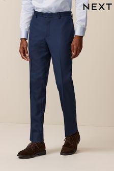 Bright Blue Slim Fit Textured Suit: Trousers (531323) | 173 QAR