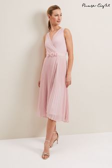 Phase Eight Pink Cressida Pleat Midi Dress (531425) | ₪ 900