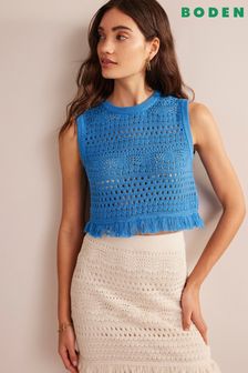 Boden Blue Fringe Crochet Tank (531500) | €37