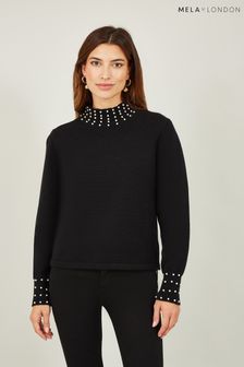 Negro - Jersey de cuello alto con detalle de perlas Mela (531602) | 50 €