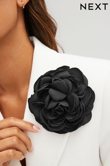 Czarny - Broszka w kształcie ozdobnego kwiatu (531646) | 60 zł