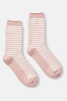 Joules Cosy Pink Striped Bed Socks (532152) | $14
