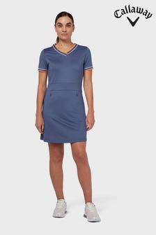 Callaway Apparel Damen Golf Kleid in Blockfarben mit V-Ausschnitt, Indigoblau (532900) | 53 €