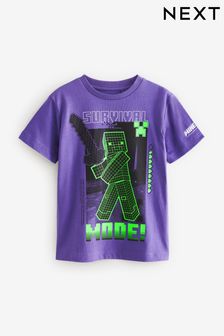 パープル - Minecraft Licensed T-shirt By Next (4～16 歳) (533963) | ￥2,080 - ￥2,600