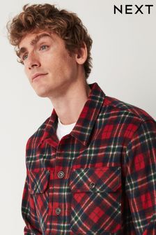 Red Wool Blend Check Shacket (533978) | €21