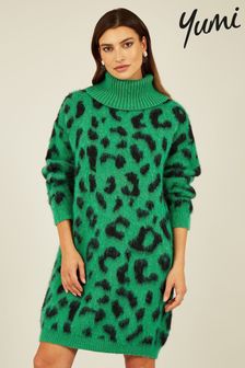Yumi Green Animal Roll Neck Knitted Dress (534087) | 38 €