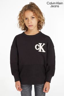 Calvin Klein Jeans sweatshirt van zwart badstof voor jongens (534310) | €61