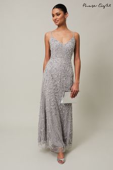 Phase Eight Silver Alexia Sequin Maxi Dress (534364) | AED1,936