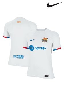 Nike White/Blue Jr. FC Barcelona 23/24 Football Shirt (534438) | DKK302