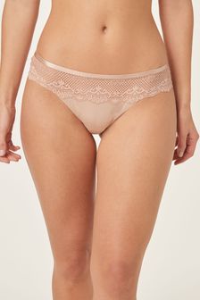 Light Pink Thong Microfibre And Lace Knickers (534446) | kr81