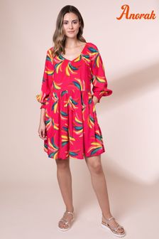 Różowa sukienka mini Anorak Bananas Ecovero Laurie (534468) | 250 zł