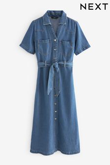 Mid Blue Denim Maxi Dress (534587) | $83