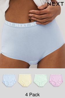 Pastel Colours Full Brief Cotton Rich Logo Knickers 4 Pack (534848) | 81 QAR