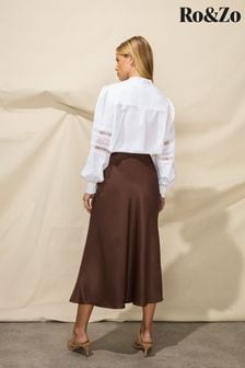 Ro&Zo Brown Satin Bias Skirt (535282) | €101