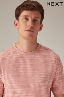 Coral Pink Textured T-Shirt (535298) | 72 SAR