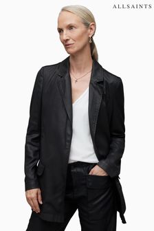 AllSaints Black Aleida Coated Denim Jacket (535494) | €205