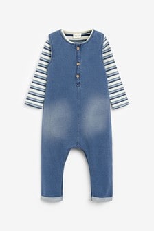 Blue Baby Denim Dungarees And Bodysuit (0mths-3yrs) (535532) | $31 - $34