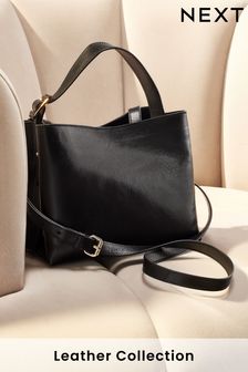 Black Premium Buckle Handheld Bag (535722) | SGD 139