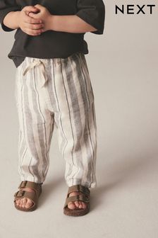 Stripe - Loose Fit Pull-on Linen Blend Trousers (3mths-7yrs) (536430) | kr160 - kr200