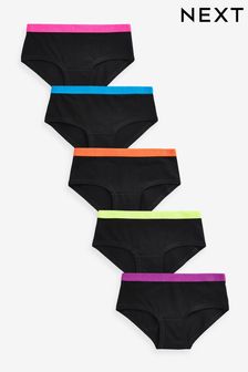 Black Fluro Hipsters 5 Pack (2-16yrs) (536645) | €13 - €18