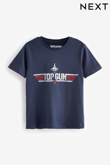 Navy Blue Top Gun Licensed Short Sleeve T-Shirt (3-16yrs) (536817) | KRW27,800 - KRW34,200