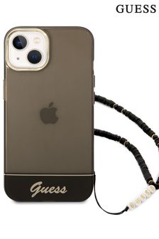 Guess iPhone 14 Plus Pc/Tpu Iml Double Layer Electroplated Camera Outline Translucent Black Case with Strap (537290) | HK$473