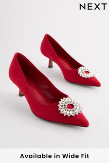 Red Regular/Wide Fit Forever Comfort® Jewel Trim Kitten Heels (537989) | $64