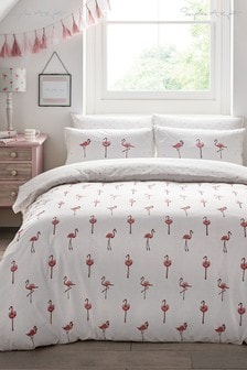 Белый постельный комплект с принтом фламинго Sophie Allport