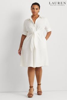 Lauren Ralph Lauren Біла лляна сукня-сорочка Curve (538824) | 15 964 ₴