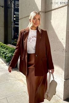 In The Style Brown Gemma Louise Miles Oversized Boxy Blazer (538863) | €28