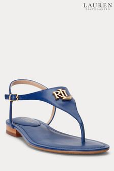 Indigo modra - Usnjeni sandali Lauren Ralph Lauren Ellington Nappa (538919) | €124
