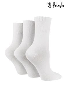 Pringle White Classic Crew Socks (538946) | kr182