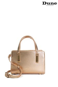 Dune London Gold Chrome Dinkydenbeigh Mini Branded Handle Tote Bag (539080) | €95