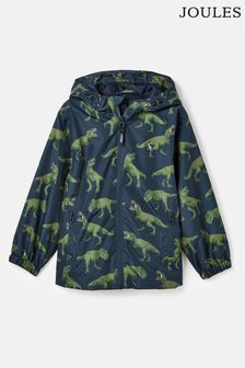 Joules Rainwell Navy Dinosaur Waterproof Packable Raincoat With Hood (539303) | €41.95 - €45.95