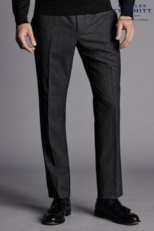 Gris - Pantalones de traje de sarga elástica natural de corte ajustado de Charles Tyrwhitt (539809) | 141 €