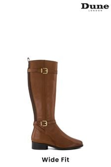 Dune London Brown Wide Fit Tepi Branded Trim Knee-High Boots (539860) | €192